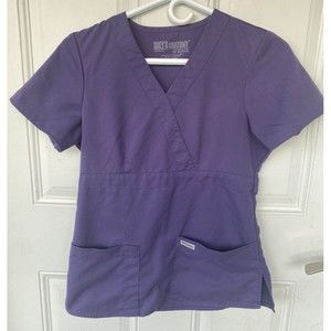 Grey's Anatomy by Barco Women's Purple Scrub Top Size XS Extra Small